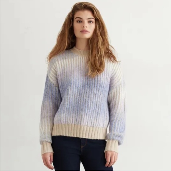 Purple and tan Ombré Crew neck Knit Sweater-New Without Tags - Picture 2 of 5